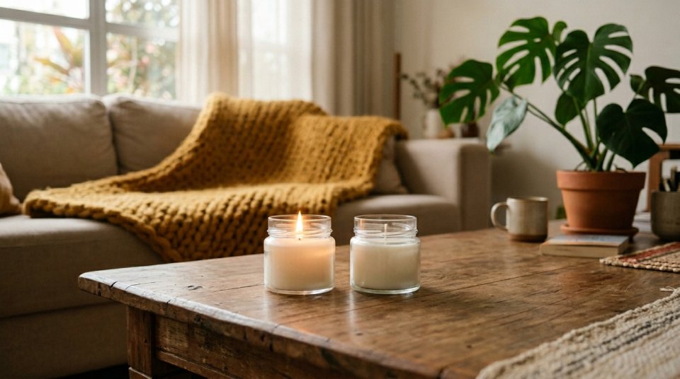 Kit Boas Vindas: Dupla de Velas Aromáticas Artesanais (Cera de Coco)